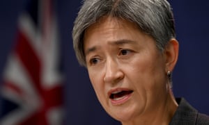 Shadow Minister for Foreign Affairs Penny Wong speaks to the media during a press conference, in Sydney, Wednesday, February 23, 2022. (AAP Image/Bianca De Marchi) NO ARCHIVING