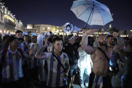 Argentina fans gather in Doha on the eve of their crunch game with Mexico.
