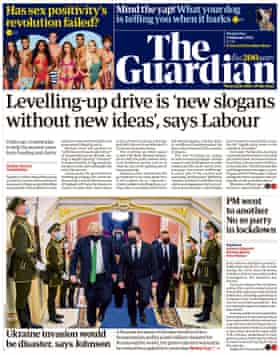 Guardian front page 2 February 2022