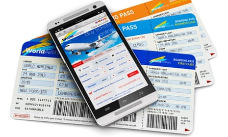 Mobile website offering airline tickets