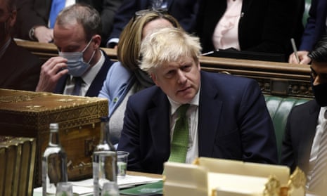 Boris Johnson attends prime minister's questions in the House of Commons on Wednesday.