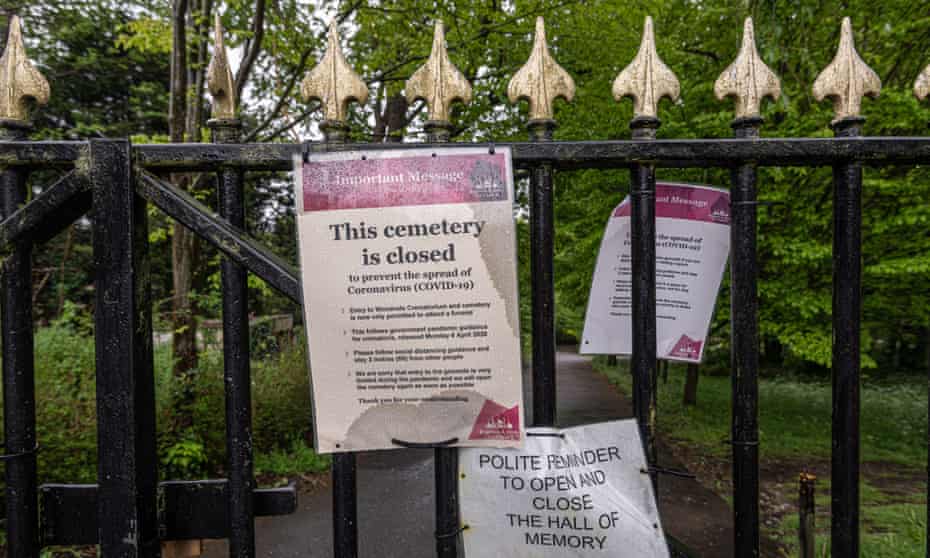 Closed gates of the city cemetery Brighton