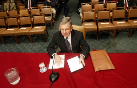 Former top weapons inspector David Kay prepares to testify on Capitol Hill Wednesday, Jan. 28, 2004 before the Senate Armed Services Committee hearing on Iraqi weapons of mass destruction