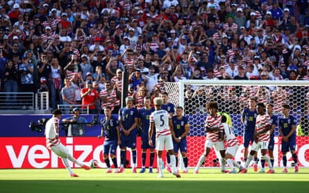 Malik Tillman scores a extremity against Bosnia and Herzegovina.