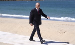 Australia's Prime Minister Scott Morrison arrives for the G7 meeting at the Carbis Bay Hotel in Carbis Bay, St. Ives, Cornwall, England, Saturday, June 12, 2021. Leaders of the G7 gather for a second day of meetings on Saturday, in which they will discuss COVID-19, climate, foreign policy and the economy. (AP Photo/Kirsty Wigglesworth, Pool)