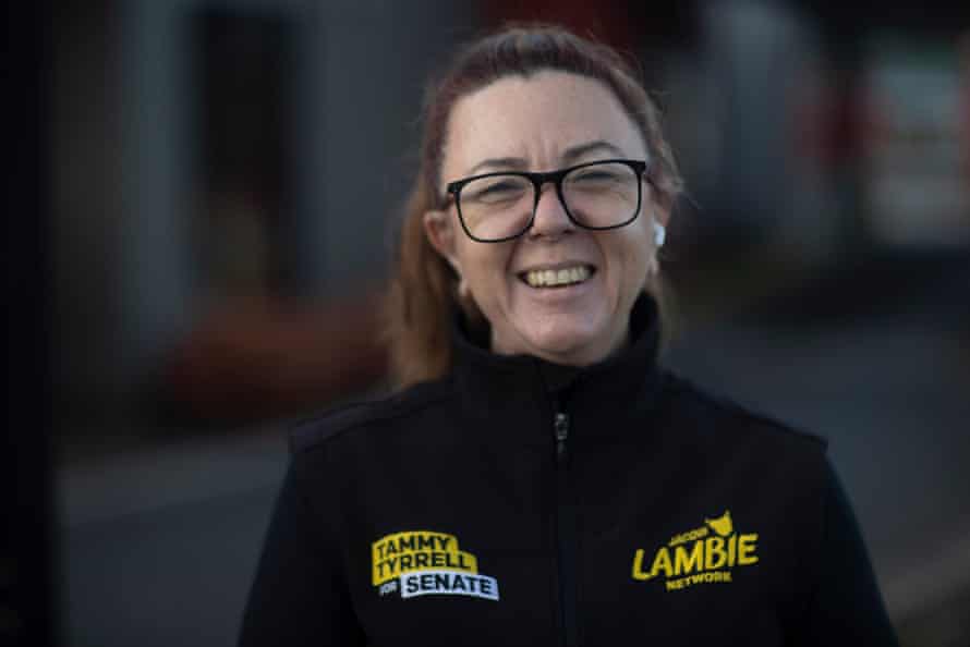 Jacqui Lambie network Senate candidate Tammy Tyrrell campaigning in Devonport.