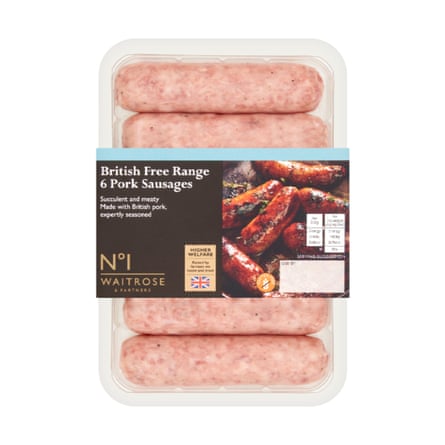 Waitrose No.1 British Free Range 6 Pork Sausages 400g