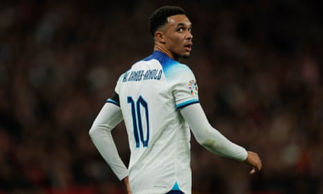 Trent Alexander-Arnold in action for England against Malta.