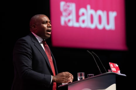 David Lammy addressing the Labour conference.