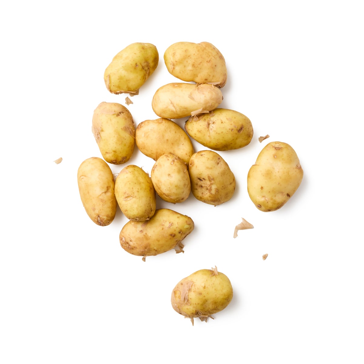 Potatoes. a waxy variety, and preferably ones that are new enough that their skins are still flaky and thin, rather than spuds that have been in cold storage for months.