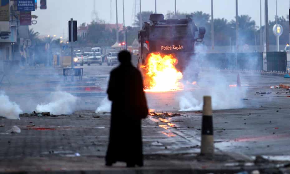 A demonstration in February 2017 to mark the sixth anniversary of the Bahrain uprising.