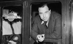 JB Priestley at Waterloo station in 1937