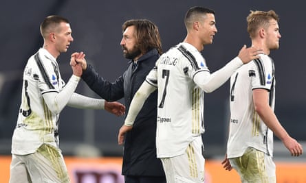 Andrea Pirlo with Juventus players including Cristiano Ronaldo