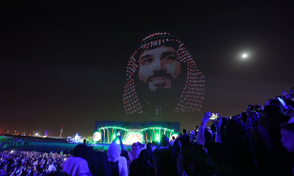 An image of the Saudi crown prince, Mohammed bin Salman, is displayed on the opening night of the Riyadh Season festivities in the Saudi capital lat week us,saudi arabia,Biden,Mohammed bin Salman,Crown Prince Mohammed bin Salman,Jamal Khashoggi,harbouchanews