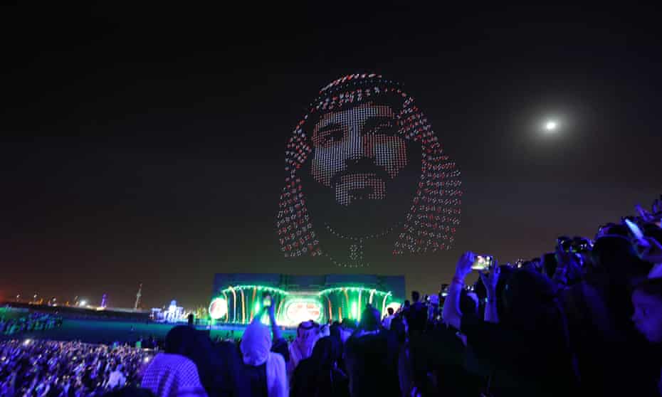 An image of the Saudi crown prince, Mohammed bin Salman, is displayed on the opening night of the Riyadh Season festivities in the Saudi capital lat week.