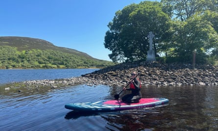 The author’s first attempt at paddleboarding