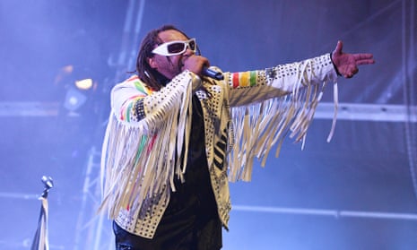 Benji Webbe of Skindred performs on the Truth stage during day two of Glastonbury festival.