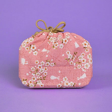 Pink Sakura bento box bag