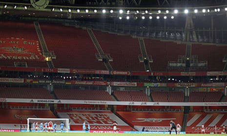 An empty Emirates Stadium during Arsenal’s win against West Ham
