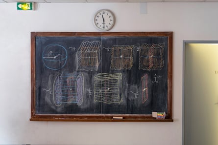 The blackboard of Amie Wilkinson, University of Chicago.