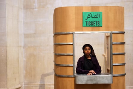 Attention to detail … a staff member at Sedira’s installation.