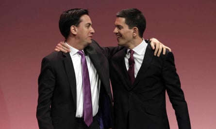 Ed Miliband, then newly elected Labour leader, with David Miliband at the Labour party conference in Manchester, September 2010