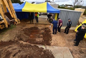 Excavation work to recover the remains of Colleen Adams.