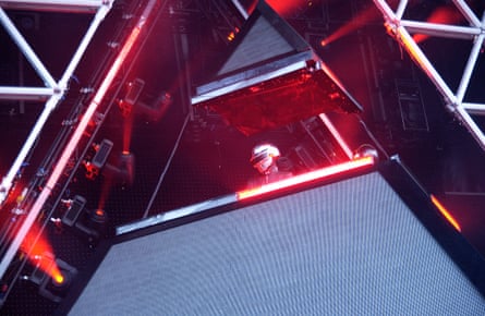 Technological marvel … Daft Punk’s laser-blazing pyramid at the Wireless festival on 16 June 2007.