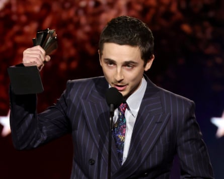 Timothée Chalamet wins best actor for Marty Supreme at the Critics Choice awards this month.