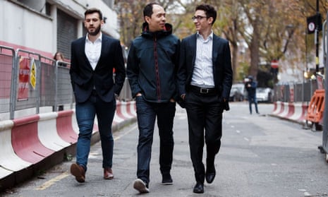 Fabiano Caruana (right) with Rustam Kasimdzhanov (centre) in London in 2018. The US No 1 recently parted company with his long-standing coach.