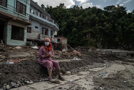 The aftermath of flash floods in Devighat, Bidur municipality.