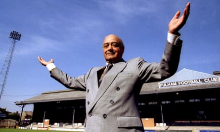 Mohamed Al Fayed at Craven Cottage, home of Fulham football club, 1997.