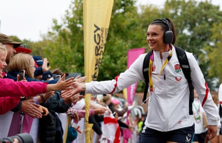 Abbie Ward hi-fives fans.
