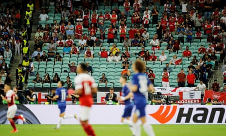 Empty seats at the Europa League final in Baku. 