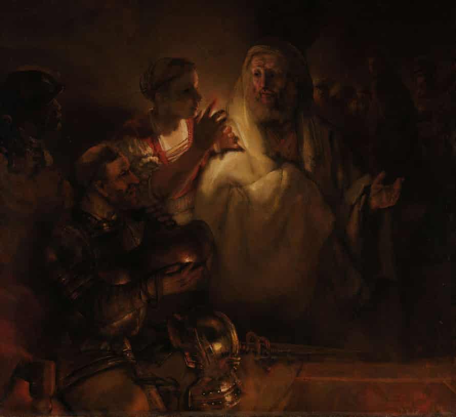 The Denial of St Peter, 1660, by Rembrandt.