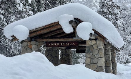 Yosemite Falls Shuttle. From the park: Yosemite has significant snowfall in all areas of the park, with some areas as deep as 15 feet. The park closed on February 25th.