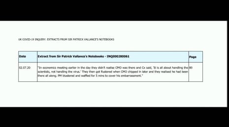Extract from Vallance’s diary