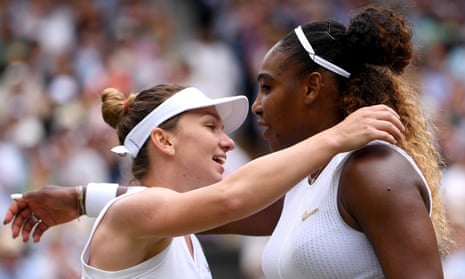 Simona Halep and Serena Williams embrace after the final.