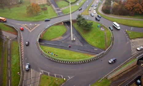 Hidden in plain view: a wide, smooth cycleway beneath a roundabout in Stevenage. All photographs: Carlton Reid