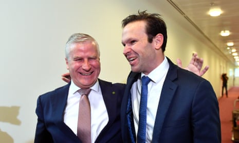 Deputy Prime Minister Michael McCormack and Nationals Senator Matt Canavan in February
