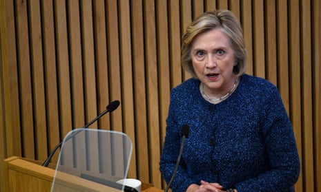 Hillary Clinton delivers a speech at the University if Oxford.