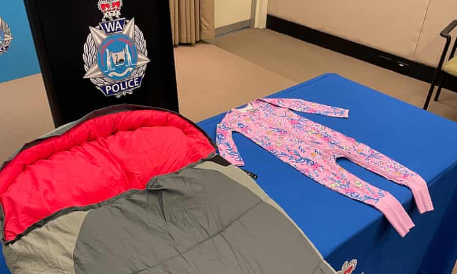 WA police display sleeping bag and sleeping suit similar to what Cleo Smith was wearing when she disappeared.