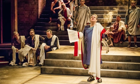 Richard McCabe as Cicero in Imperium Part I: Conspirator, at the Swan, Stratford-upon-Avon.