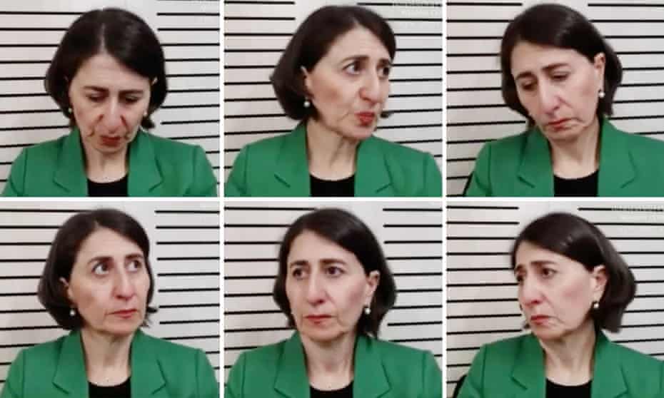 A composite of Gladys Berejiklian at the Icac hearing