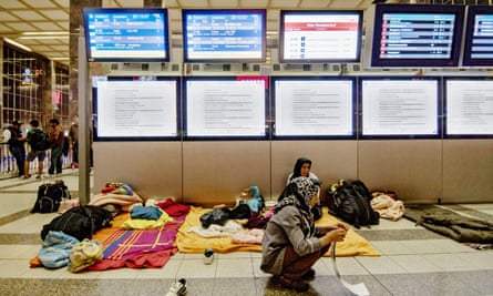 Refugees at Vienna’s railway station in September 2015.