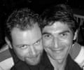 Black and white photo of Daniel and Nick in the early days of their relationship