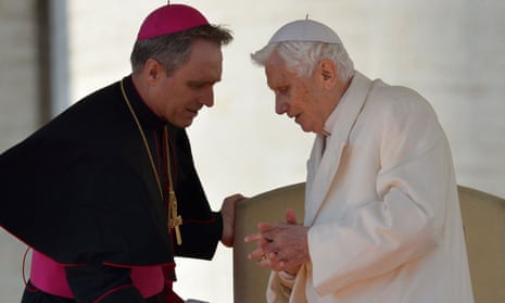 The then pope, Benedict XVI (right), with his personal secretary, Georg Gänswein, in 2013