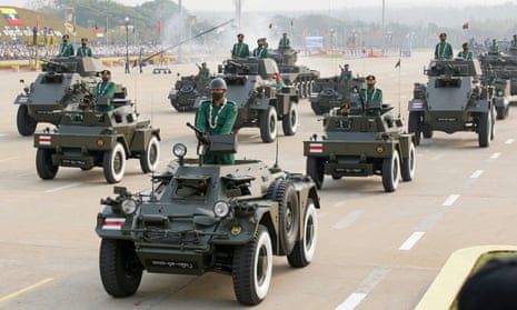 A military parade in Myanmar, where troops are gathering in states which have witnessed human rights abuses in recent years.