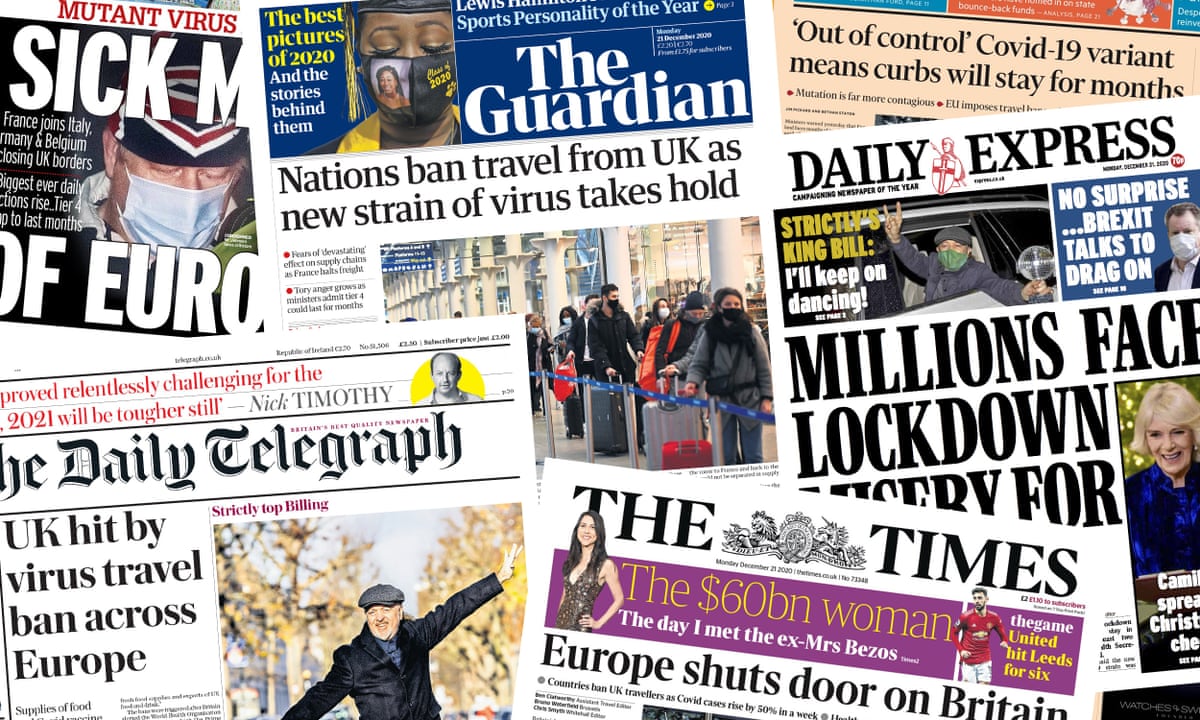 Europe Shuts Door On Britain What The Papers Say About The Travel Bans Newspapers The Guardian Europe Shuts Door On Britain What The Papers Say About The Travel Bans Newspapers The Guardian