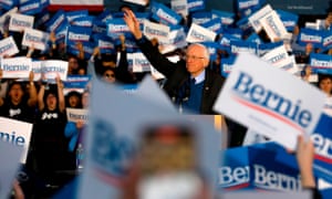 Bernie Sanders addresses supporters during a campaign rally at the University Michiganin Ann Arbor on 8 March 2020.